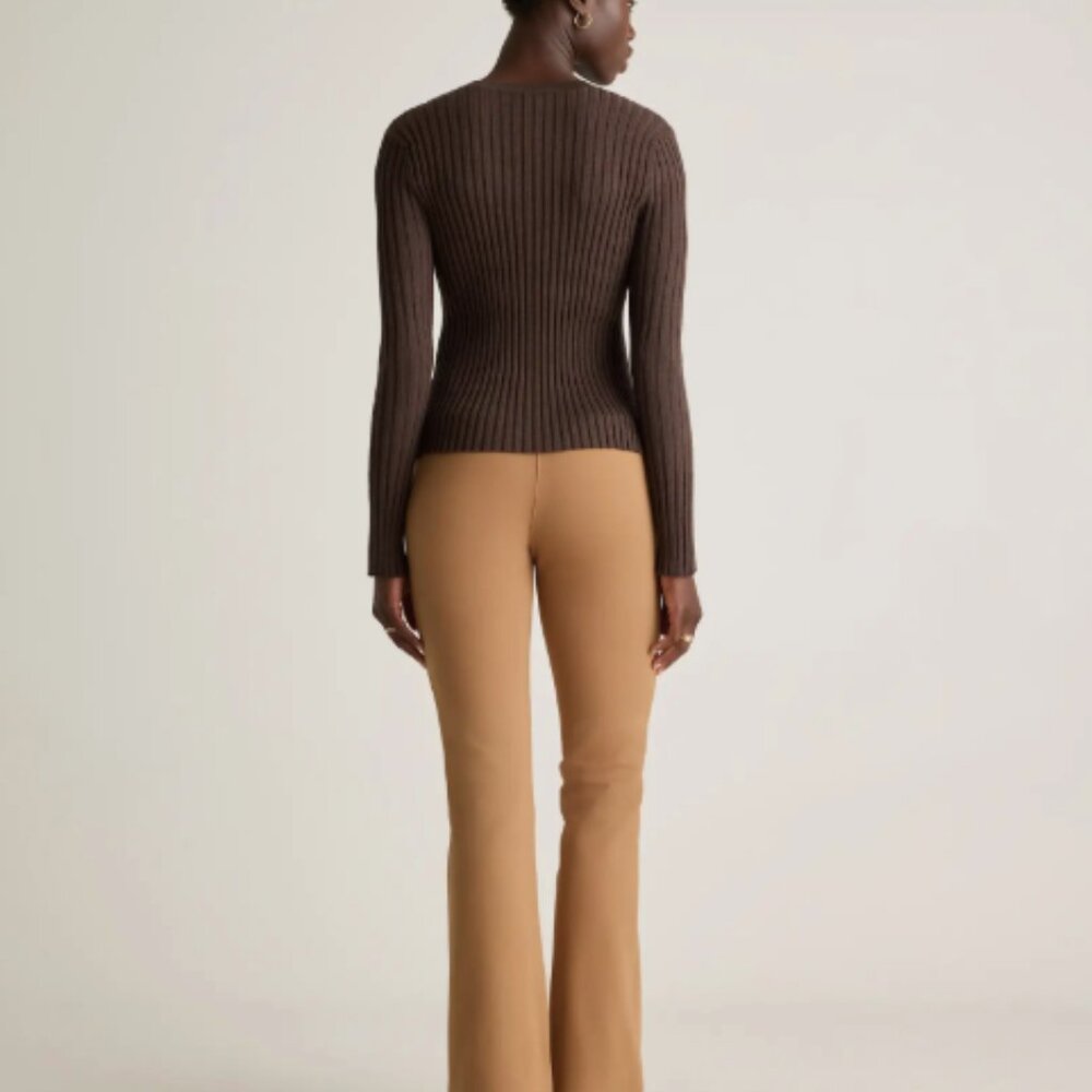 QUINCE Ultra-Stretch Ponte Bootcut Pants - Roasted Pecan, 28" Inseam, Size S - Picture 5 of 8